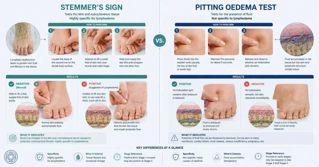 How Does Stemmer's Sign Compare to the Pitting Oedema Test?