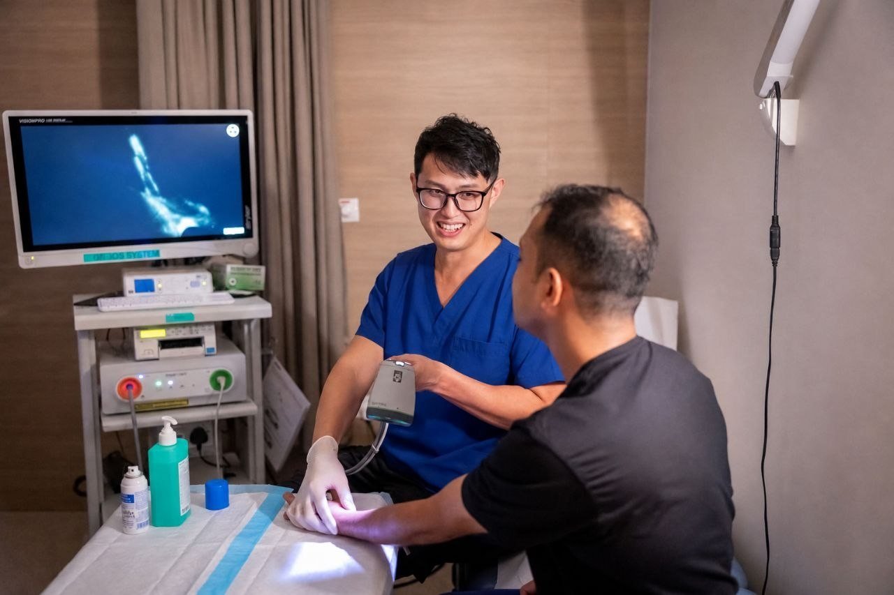 LymphedAsia Home 4 Dr Jeremy Sun performing ICG lymphography for lymphedema planning
